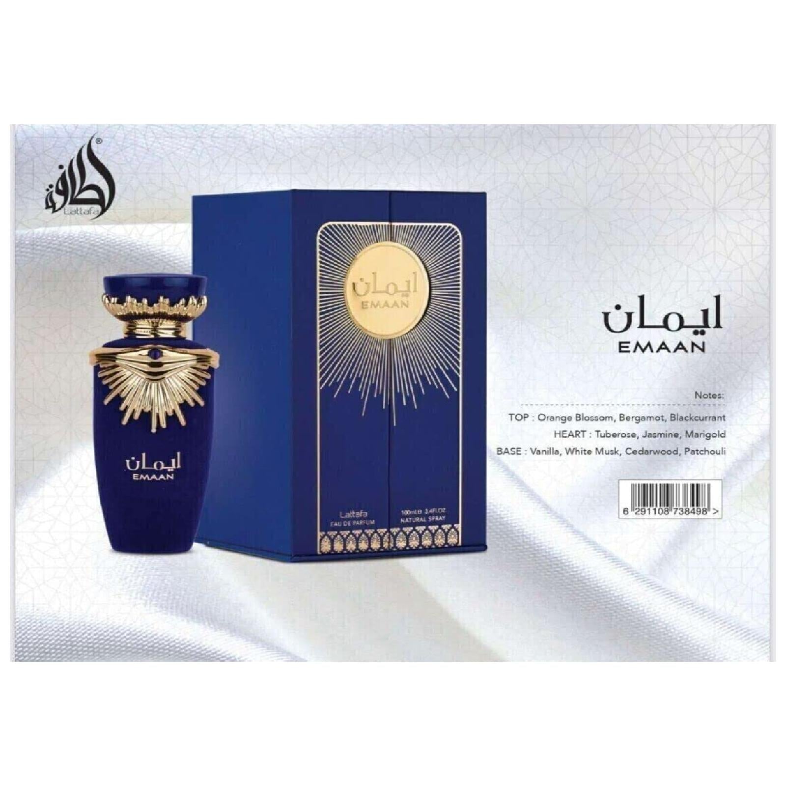 Lattafa Emaan parfum unisexe oriental épicé floral 100ml