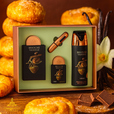 Coffret Cadeau Brioche Vanille Eau de Parfum 3 Pièces – Lattafa Pride