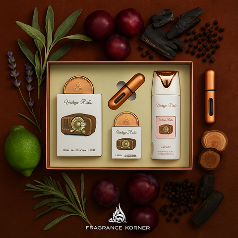 Coffret Cadeau Vintage Radio Eau de Parfum 3 Pièces – Lattafa Pride