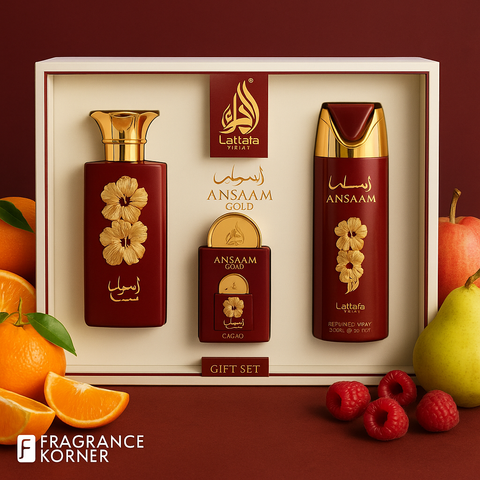 Coffret Cadeau Ansaam Eau de Parfum 3 Pièces – Lattafa Pride