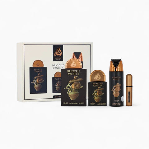 Coffret Cadeau Brioche Vanille Eau de Parfum 3 Pièces – Lattafa Pride
