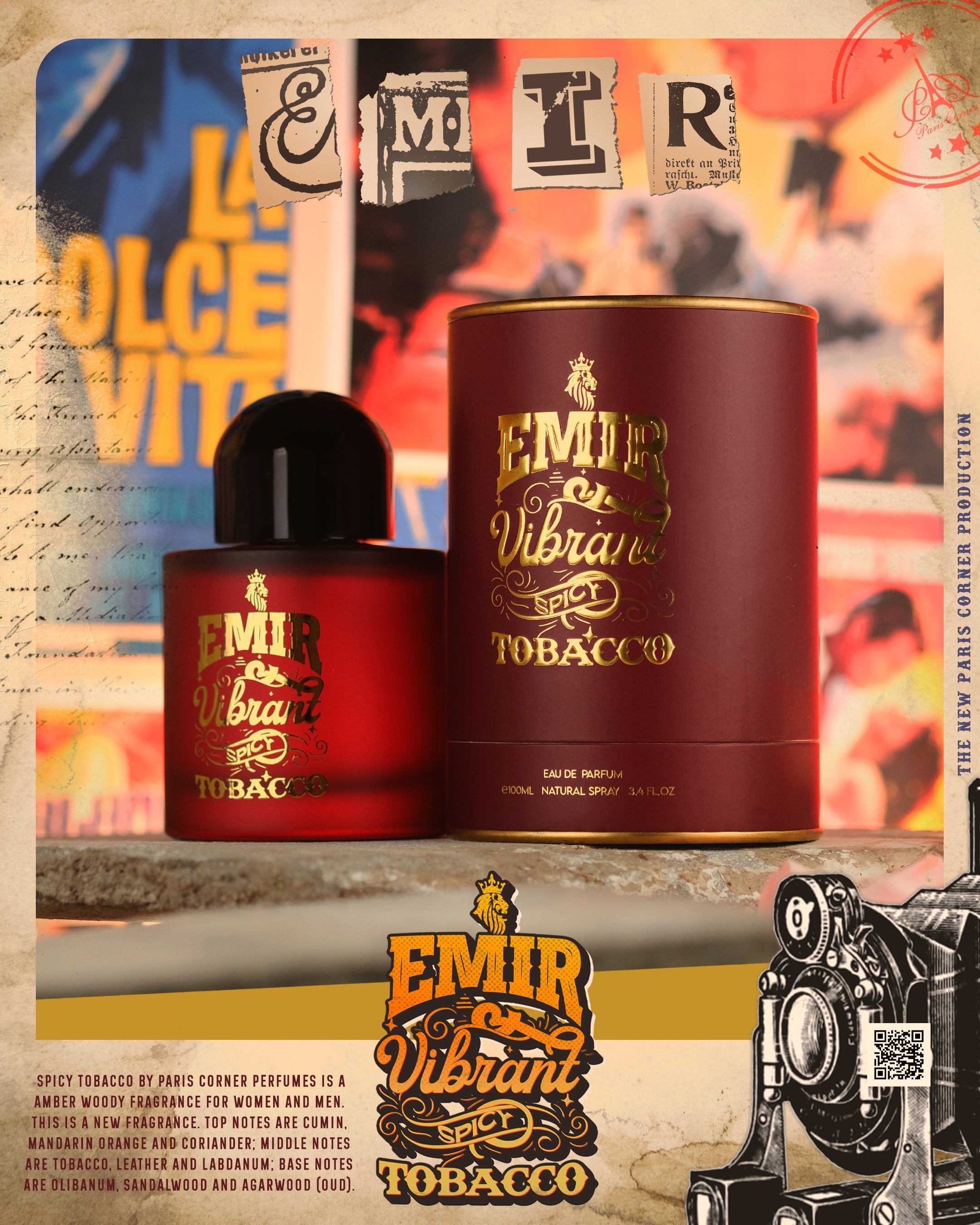 PARIS CORNER – Spicy Tobacco Emir Parfum Unisexe 100ML